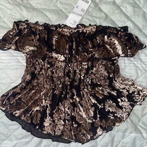Kimchi Blue Black and Brown Floral Blouse from urban outfitters